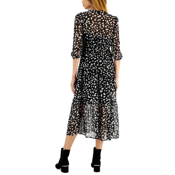 Tinsel Petite Extra Small Black & White Polka Dot Tiered Maxi Dress NWT - Picture 2 of 5